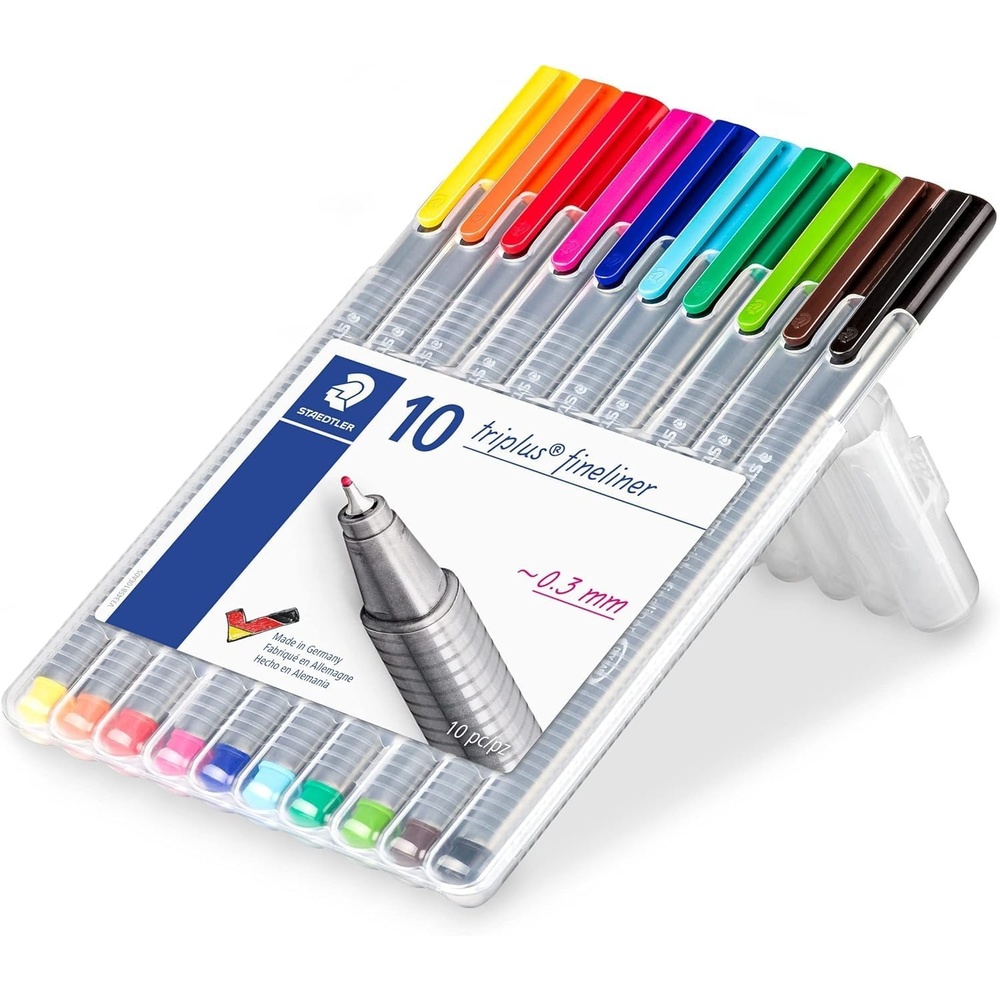 Staedtler Triplus Fineliner 0.3 mm Porous Point Pen 334 – SB10(Assorted Colours)