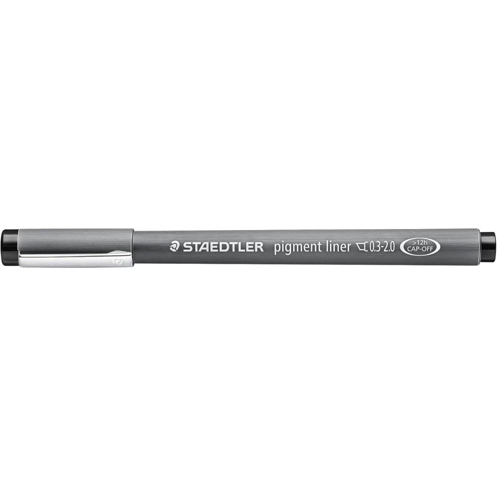 Staedtler Pigment Liner, Fineliner Pen for Drawing, Drafting, Journaling, 2mm, Black, 308 C2-9(1 Count (Pack of 10))