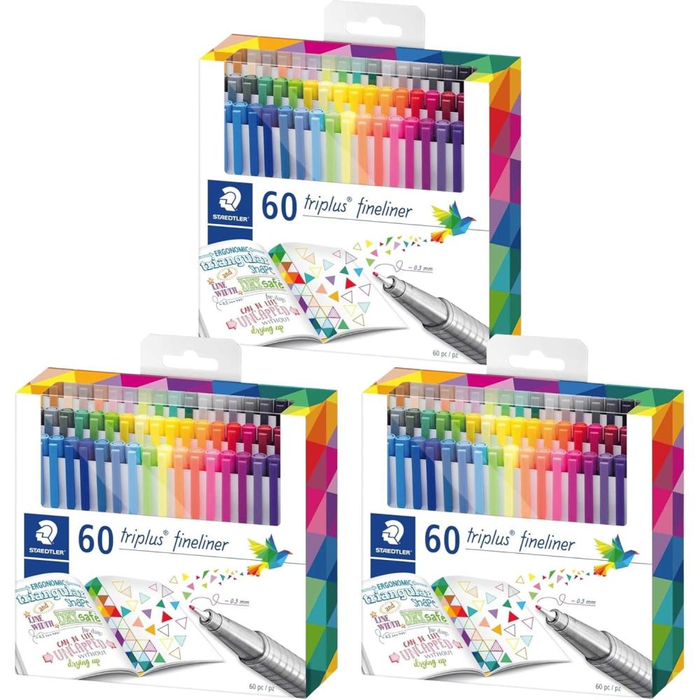 STAEDTLER Fineliner triplus 42pcs(60 Colors – 3 Pack)