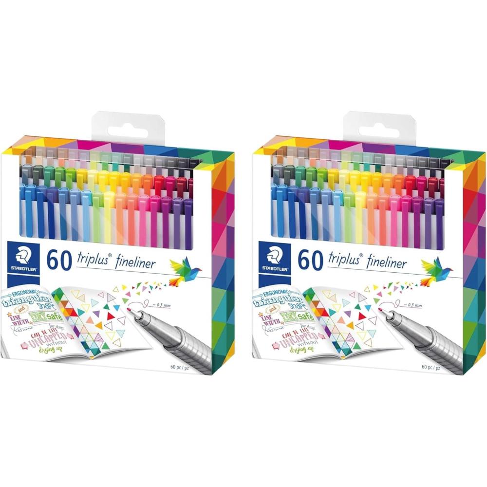 STAEDTLER Fineliner triplus 42pcs(60 Colors – 2 Pack)