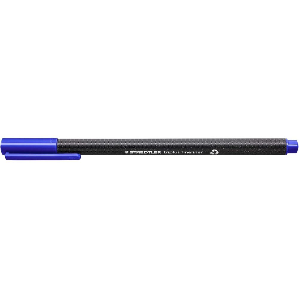 STAEDTLER Triplus Fineliner 334-3 Tips – Blue (Pack of 10)(Blue)
