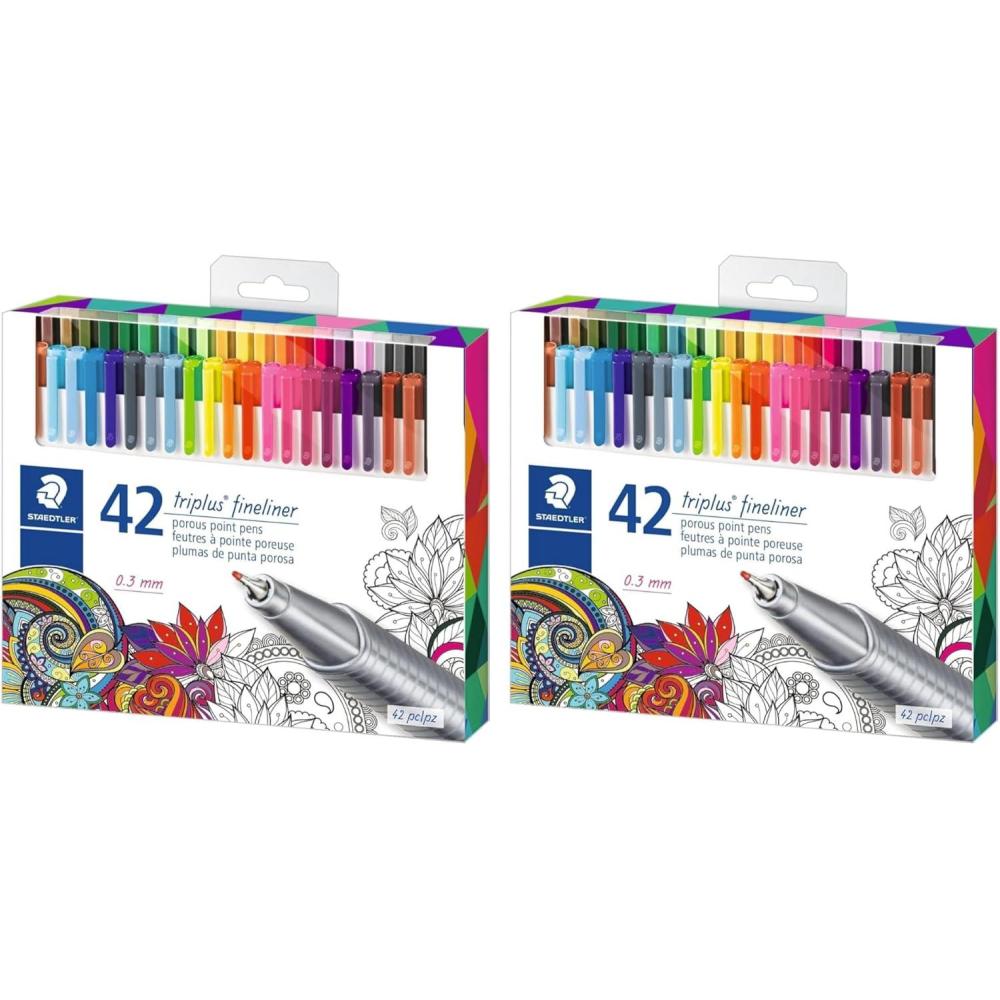 STAEDTLER Fineliner triplus 42pcs(42 Colors – 2 Pack)