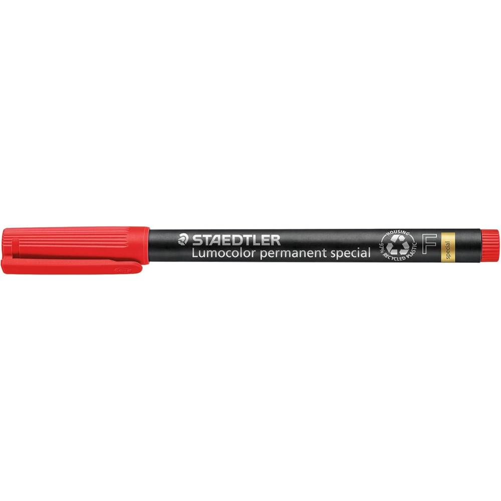 Staedtler Lumocolor Special, Fine, Permanent Marker For Coated surfaces and Glass, Red 319 F-2