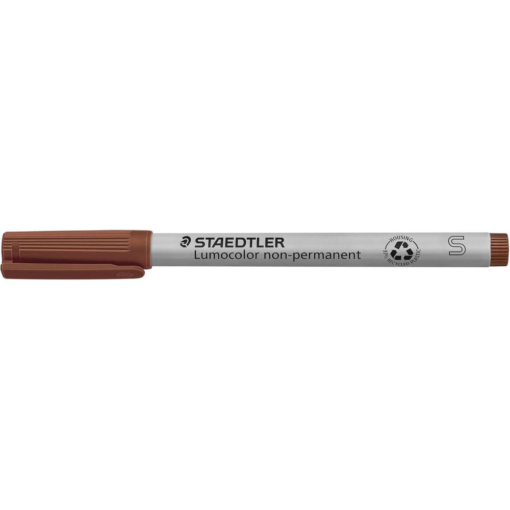 STAEDTLER Lumograph Non-Permanent Wet Erase Marker Pen, Fine Tip, Low Odor Colored Markers, Blue, 311-3(Brown)