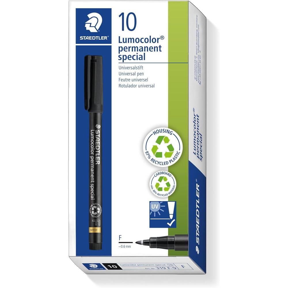 319 F-9 10 STAEDTLER Rumokara This Special Extra-fine Permanent Marker to Write F Black (Japan Import) (319 F-9 VE)