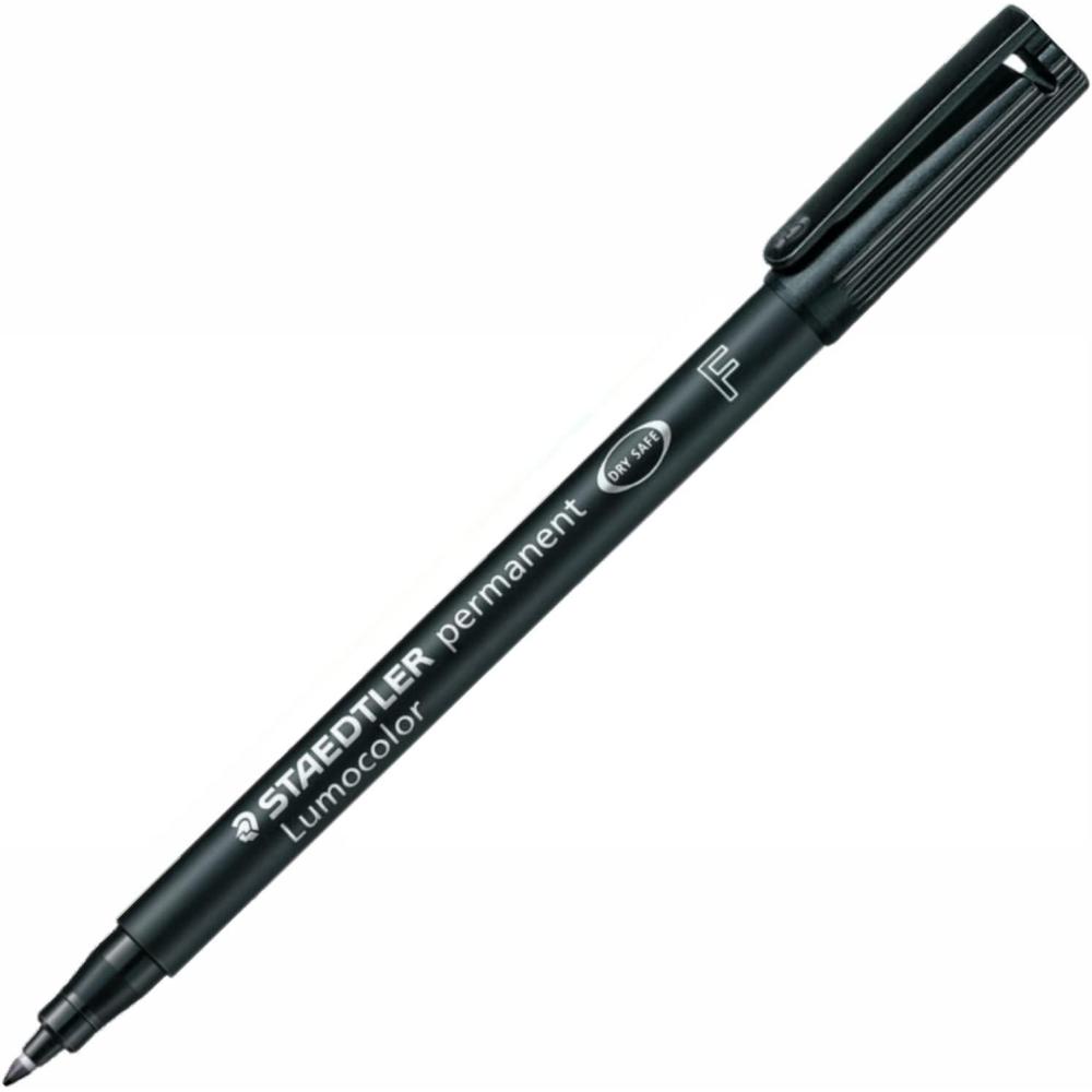 Staedtler’s Fiber Tip Pen, Permanent, Fine Point, 12/Box, Black Ink (STD318A69)