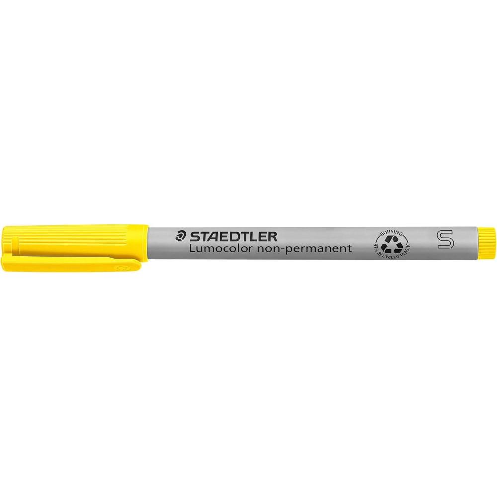 STAEDTLER Lumograph Non-Permanent Wet Erase Marker Pen, Fine Tip, Low Odor Colored Markers, Blue, 311-3(Yellow)