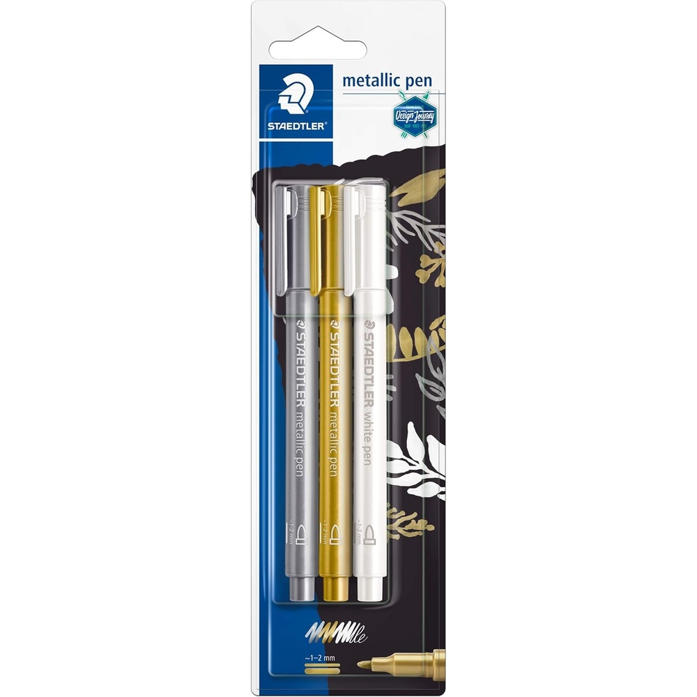 STAEDTLER 8323-S BK5 Metallic Markers – Assorted Colours (Pack of 5)(assorted)