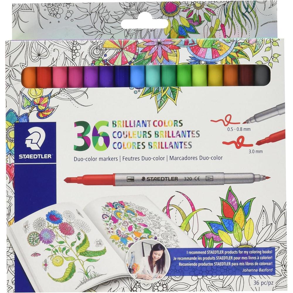 Staedtler Duo color Markers (320C36JBLU) 36 pc.