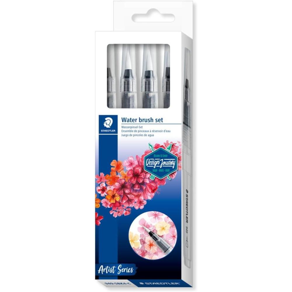 Staedtler Refillable Water Brush, for Watercolor Effects and Blending, Perfect for Painting and Coloring, 949 BK-1-C(pack of 4)