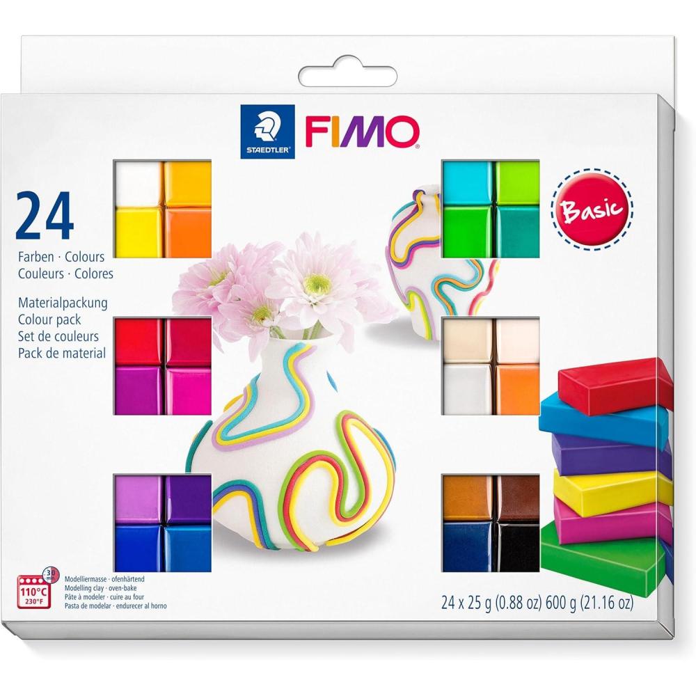 Staedtler 8023 C24-1 Basic Modelling Clay(Basic-Farben)