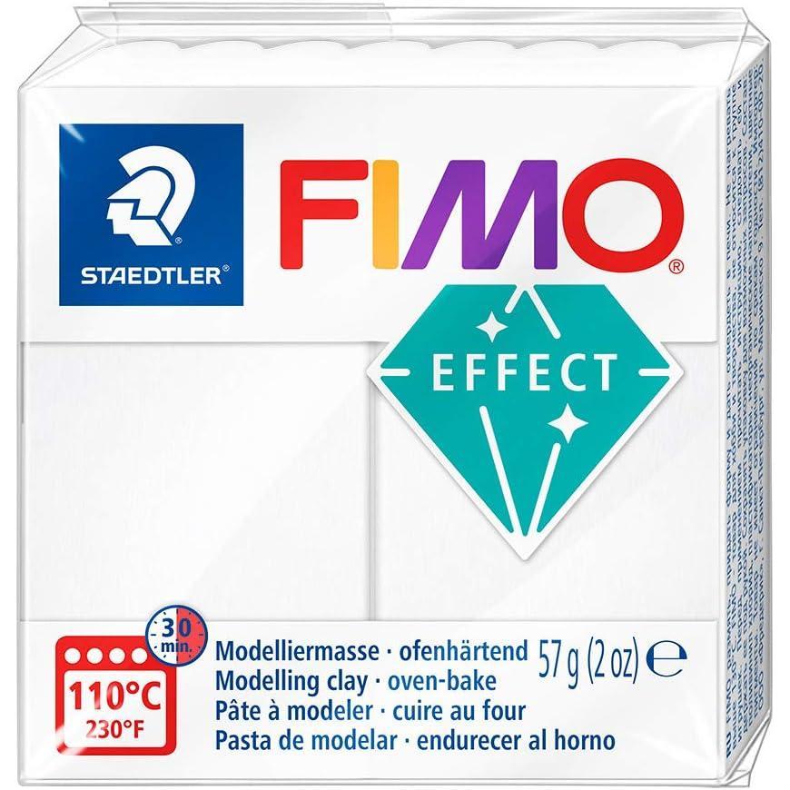 Staedtler FIMO Soft Polymer Clay – -Oven Bake Clay for Jewelry, Sculpting, Crafting, Brilliant Blue 8020-33(white translucent)