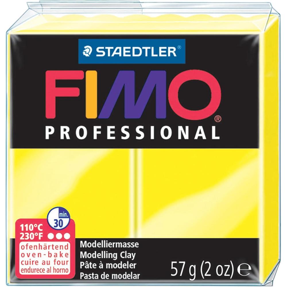 Staedtler Fimo Professional Oven Hardening Modelling Clay, 57G, Green(Lemon Yellow)