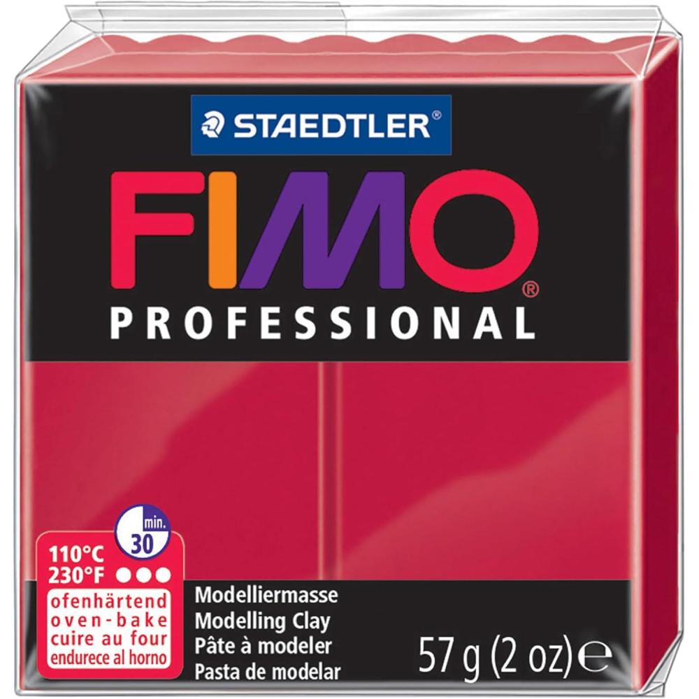 Staedtler Fimo Professional Oven Hardening Modelling Clay, 57G, Green(Carmine)