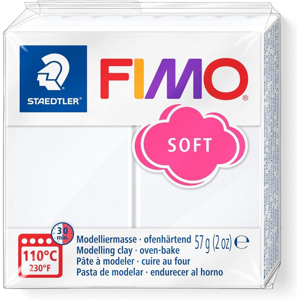 Staedtler FIMO Soft Polymer Clay – -Oven Bake Clay for Jewelry, Sculpting, Crafting, Brilliant Blue 8020-33(White)