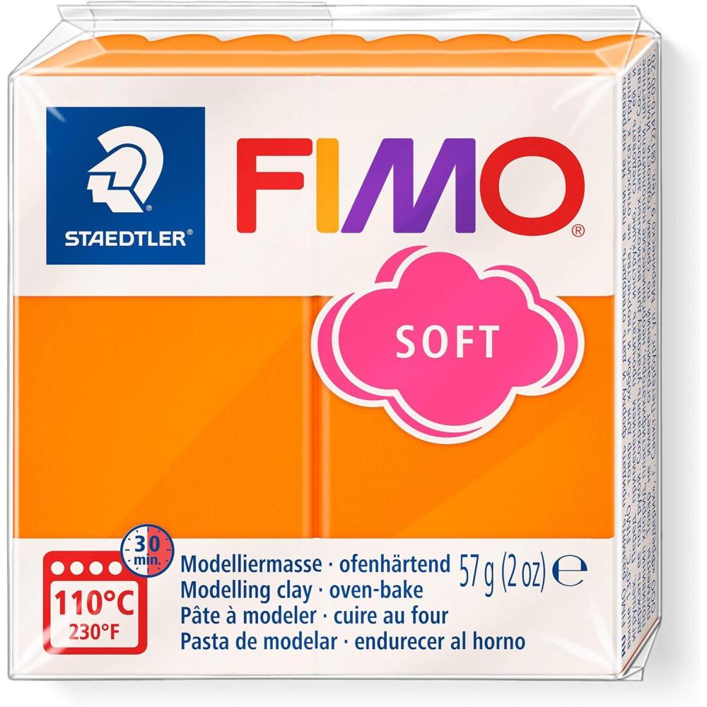 Staedtler FIMO Soft Polymer Clay – -Oven Bake Clay for Jewelry, Sculpting, Crafting, Brilliant Blue 8020-33(tangerine)
