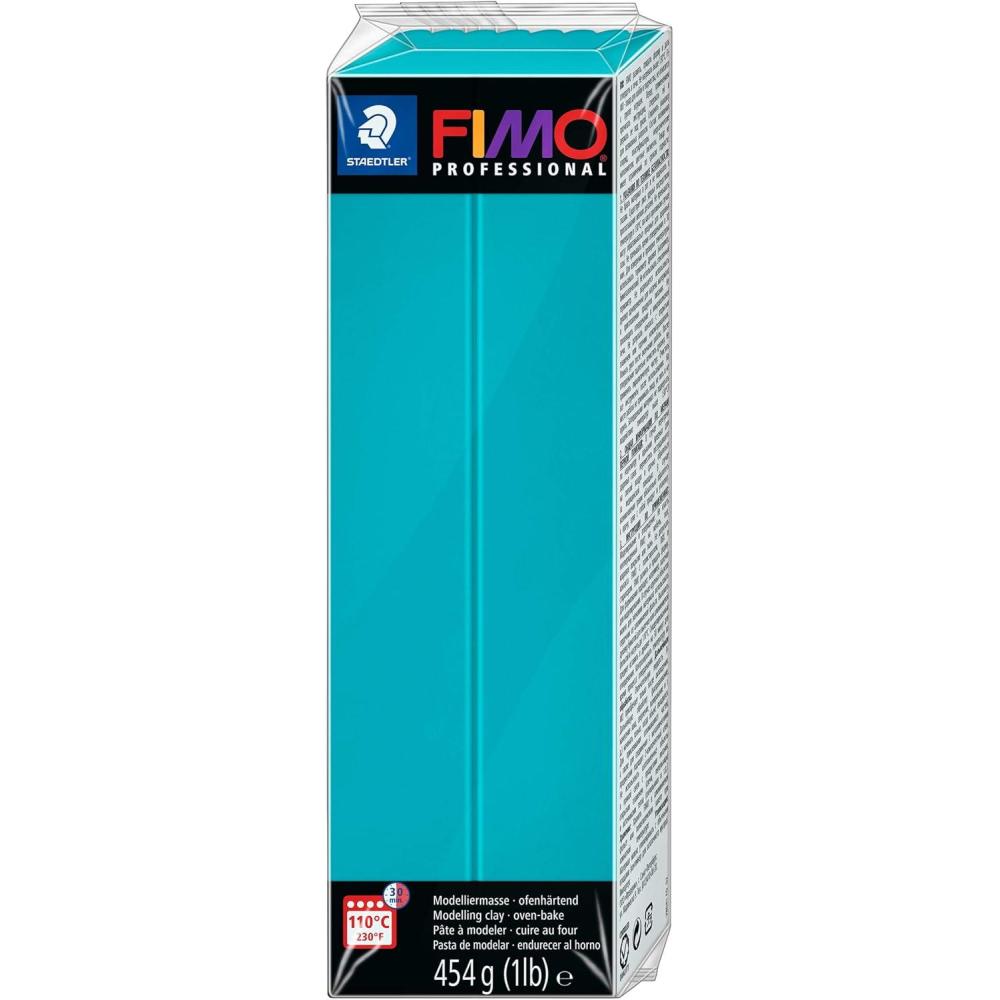 Staedtler FIMO Professional Polymer Clay – Artist Oven Bake Clay for Jewelry, Sculpting, Modelling, White, 1 Lb Block, 8041-0(Turquoise)