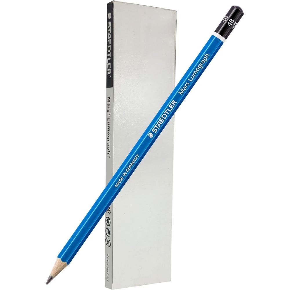 STAEDTLER Mars Lumograph 4H Graphite Art Drawing Pencil, 6 Pencils(4B)