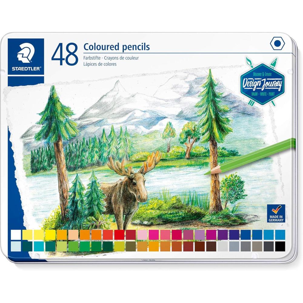 Staedtler Super Soft coloring pencils, rich pigments perfect for light and dark paper, Assorted Color Pencils, Box of 24, 149C C14(assorted colours)