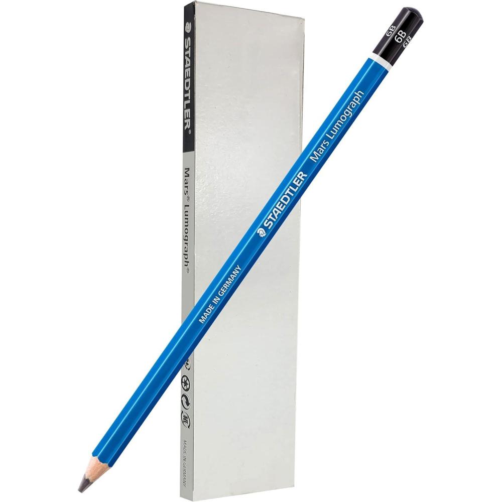 STAEDTLER Mars Lumograph 4H Graphite Art Drawing Pencil, 6 Pencils(6B)