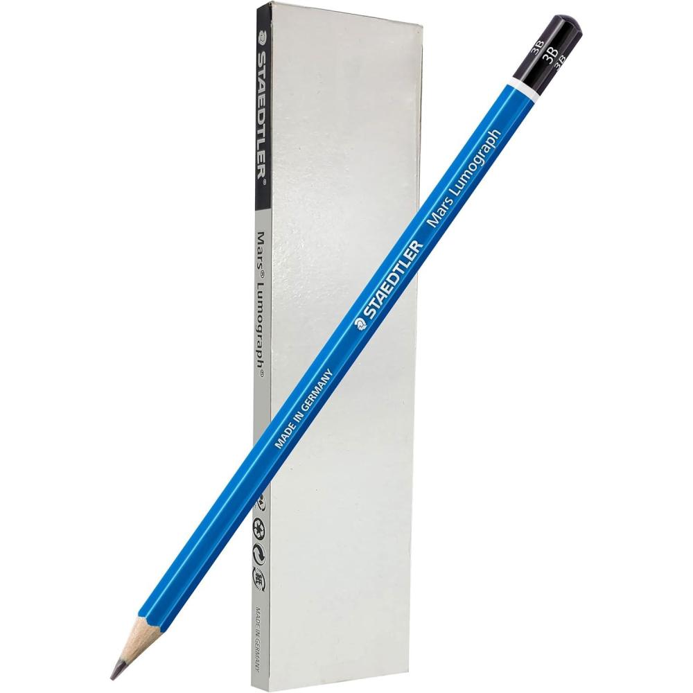 STAEDTLER Mars Lumograph 4H Graphite Art Drawing Pencil, 6 Pencils(3B)
