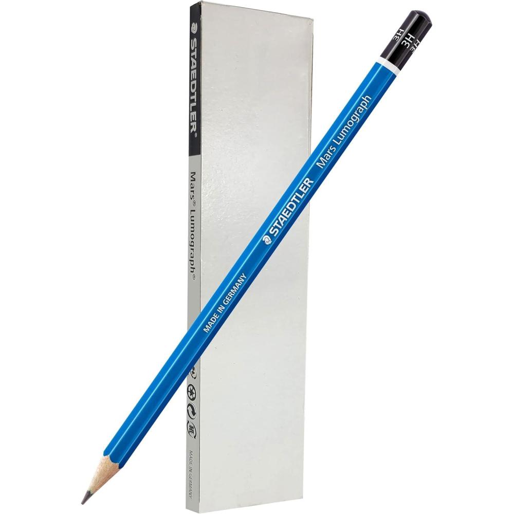 STAEDTLER Mars Lumograph 4H Graphite Art Drawing Pencil, 6 Pencils(3H)