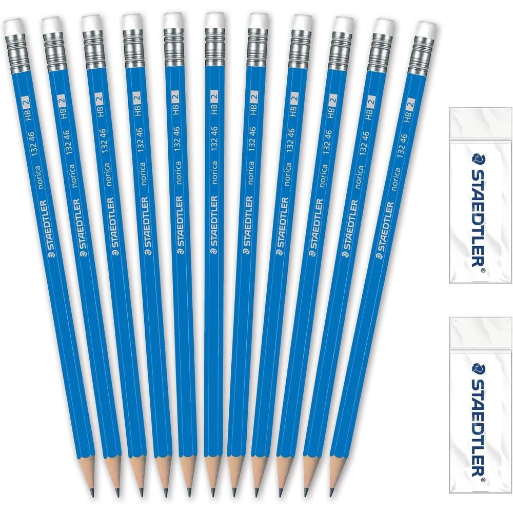 STAEDTLER Norica #2 HB Wood-Cased Pencil Set: 18 Pre-Sharpened Graphite Pencils with 1 Eraser & 1 Sharpener, Break-Resistant Lead, For Writing & Drawing, Blue, Ideal for Classroom, Home & Office(1 Count (Pack of 540))