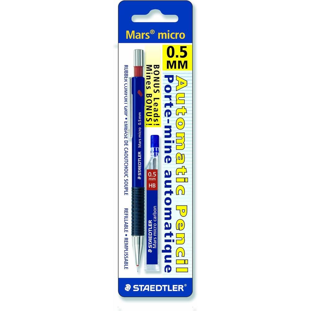 STAEDTLER Mars Micro 775 Mechanical Pencil0.5mm + 12 lead refills. 77505BK