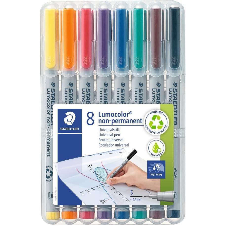 Staedtler Lumocolor Non-Permanent Overhead Projection Markers assorted colors medium 1.0 mm set of 6(standart)