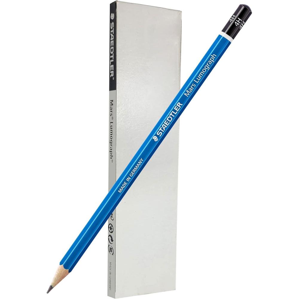STAEDTLER Mars Lumograph 4H Graphite Art Drawing Pencil, 6 Pencils(4H)