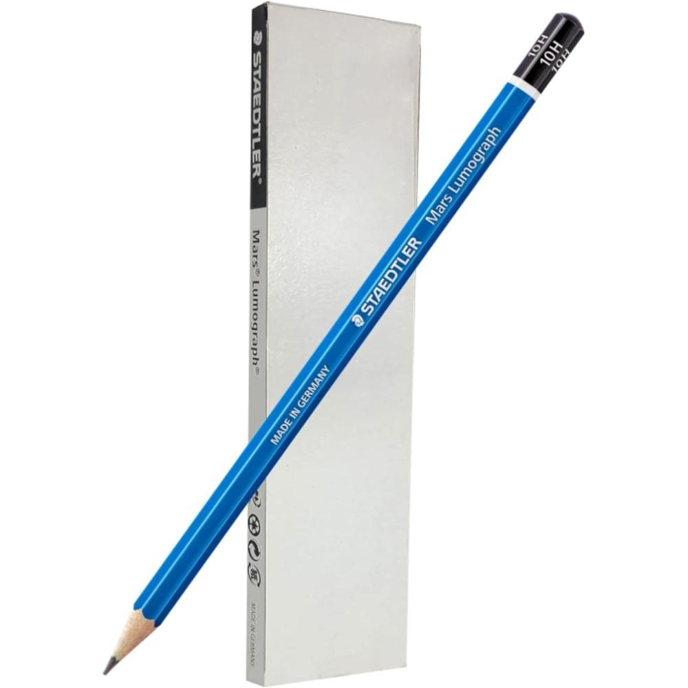 STAEDTLER Mars Lumograph 4H Graphite Art Drawing Pencil, 6 Pencils(10H)