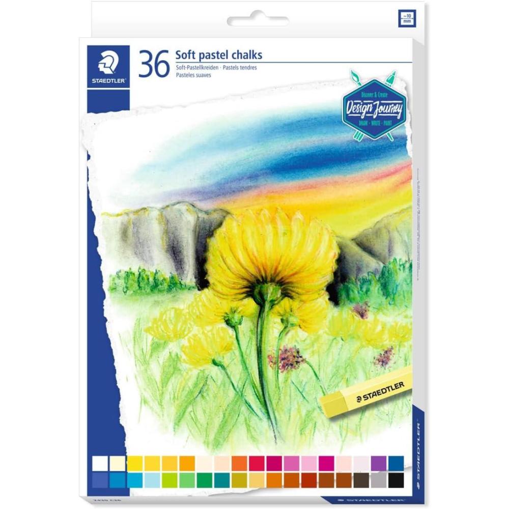 Staedtler Karat Premium Quality Soft Pastel Chalks Set of 12 colors in Heavy-Duty Cardboard Storage Case (2430C12)(36 Count (Pack of 1))