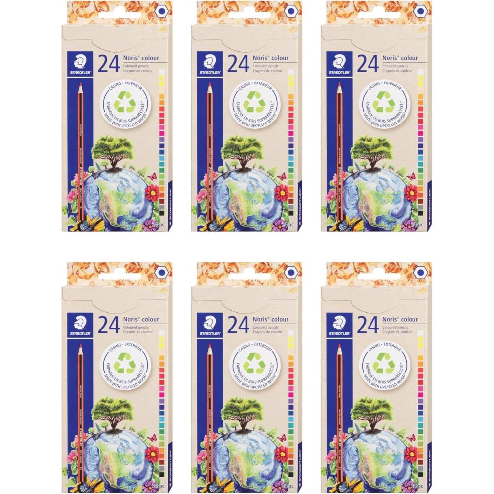 STAEDTLER Colored Pencils Set (24-Pack) for School Supplies – Break-Resistant Lead, Sustainably Made, Vibrant Colors for Artists & Students(144)
