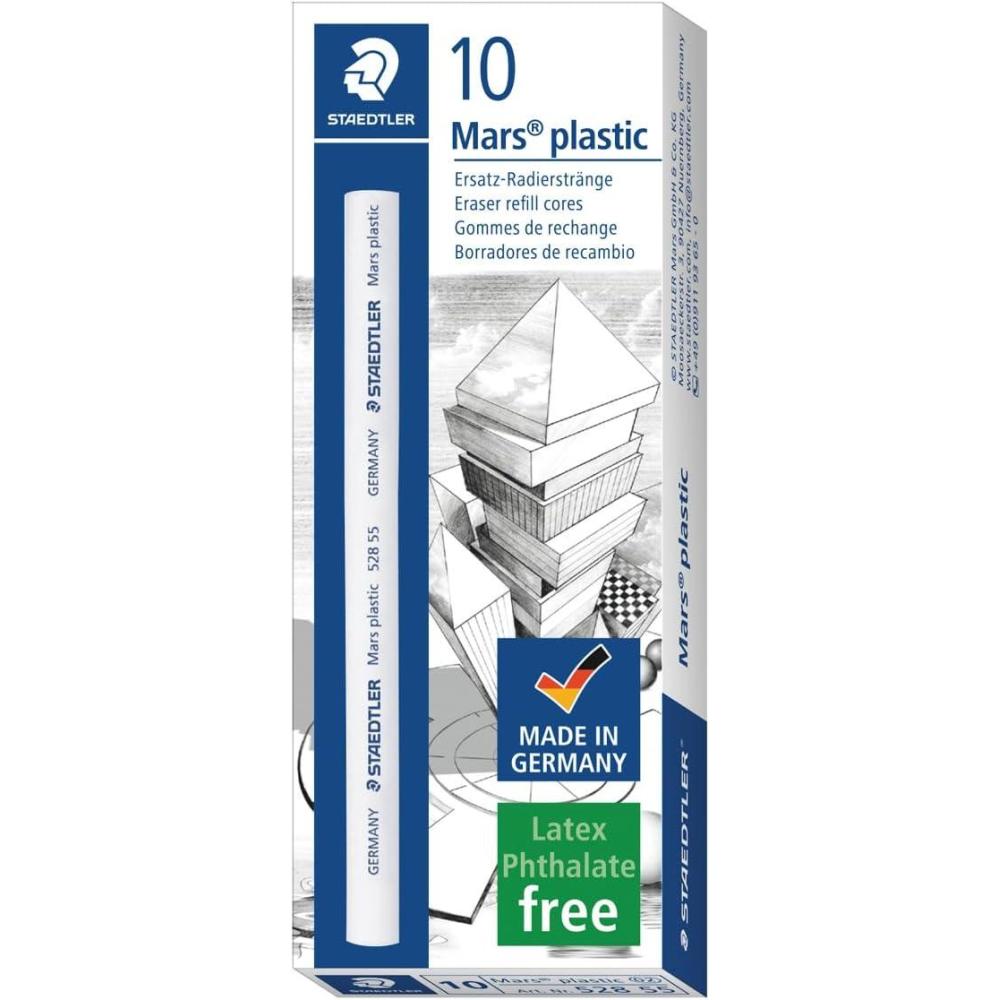 Staedtler Mars Plastic Eraser Core Refill, For Stick Eraser Holders, Premium Quality, 528 55,White(1)