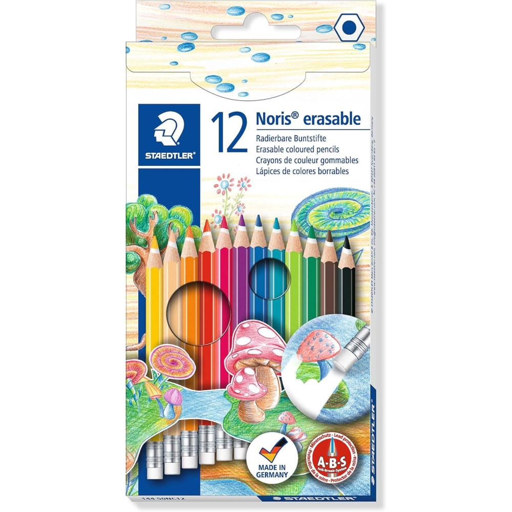 Staedtler Erasable Colored Pencils, 12 Colors (14450NC12)(12)