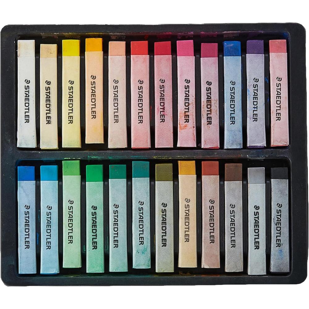 Staedtler Karat Premium Quality Soft Pastel Chalks, 2430C24(24 Count (Pack of 1))