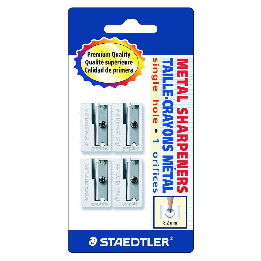 Staedtler Handheld Pencil Sharpeners, Graphite, 4 pieces (510 10 BK4),Silver