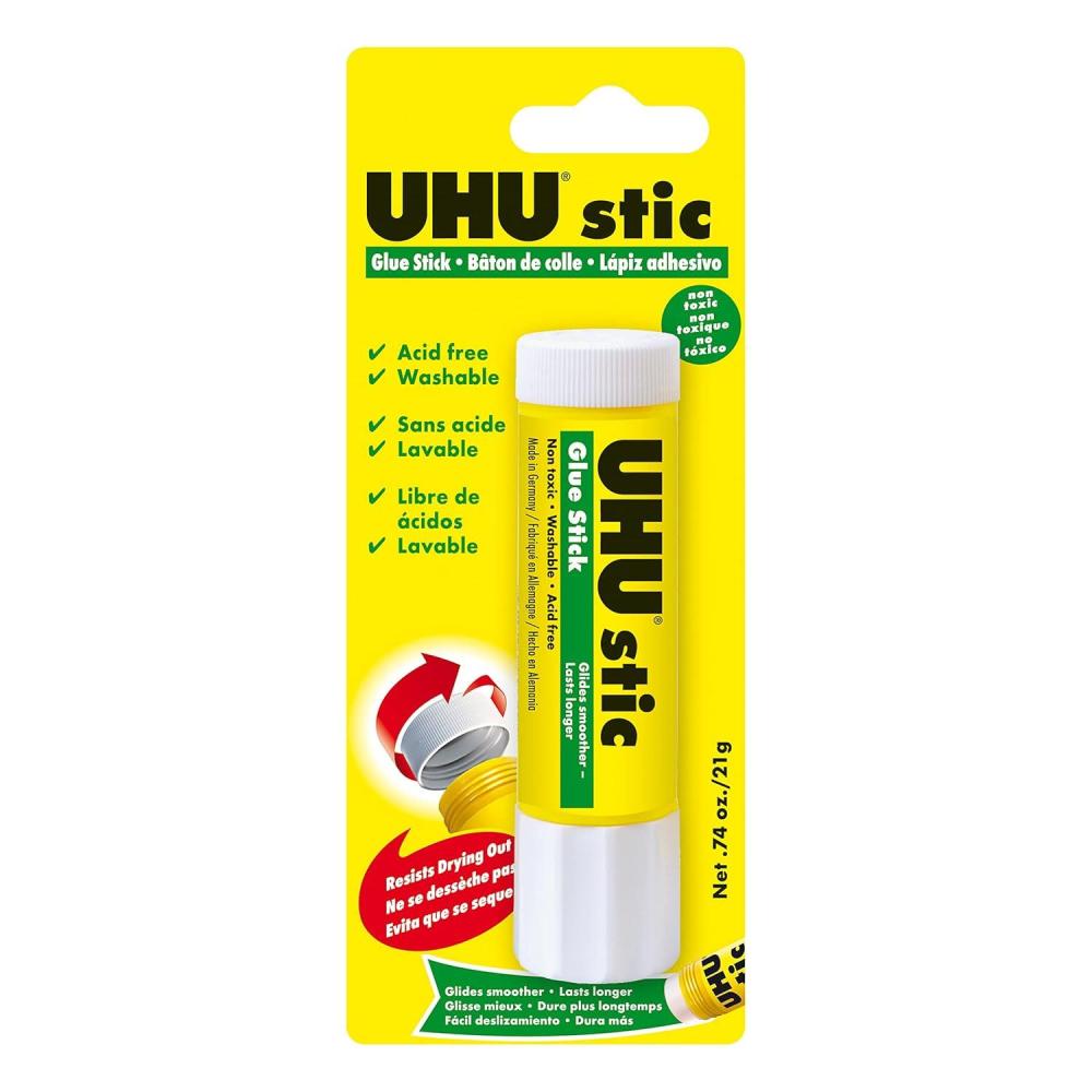 Uhu Stic, All Purpose Glue Stick, Washable, Permanent, for School, Crafts, Scrapbooking, Pack of 24 .29 oz Sticks, 99648(Single Pack (0.74 oz))