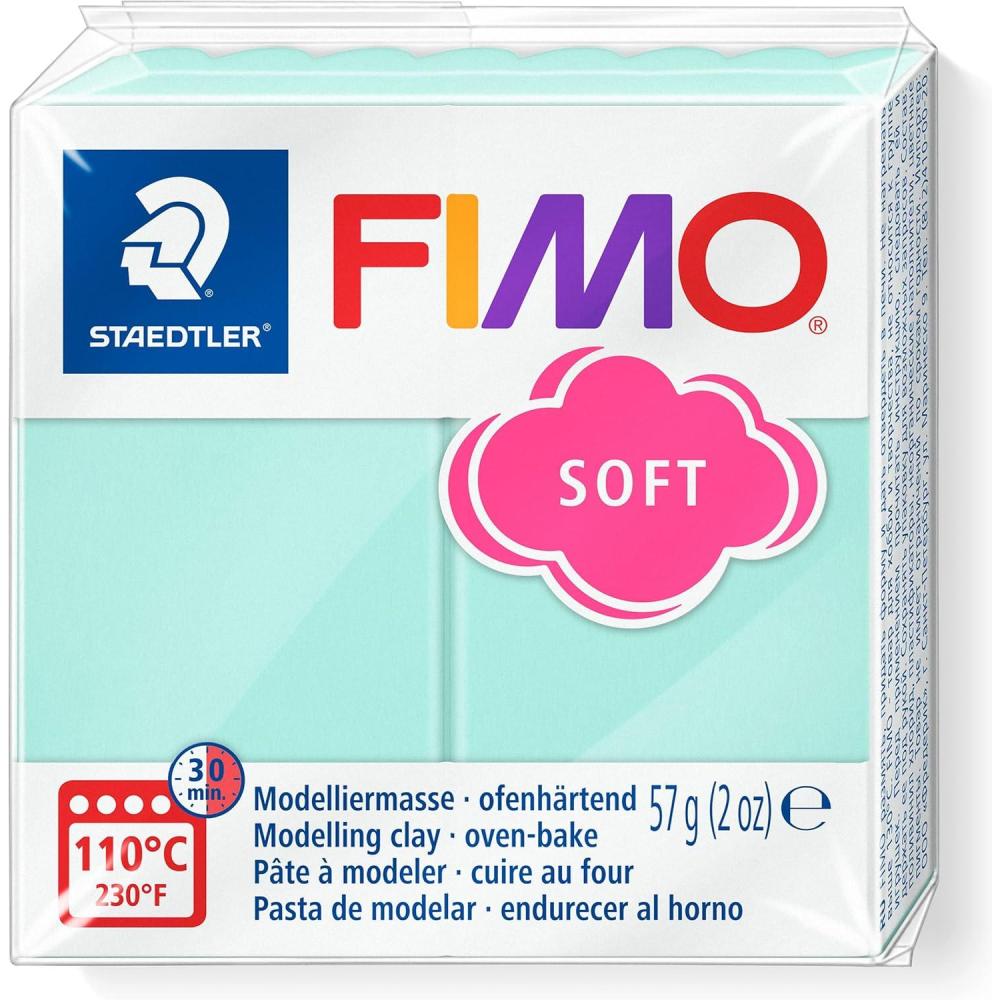 Staedtler FIMO Soft Polymer Clay – -Oven Bake Clay for Jewelry, Sculpting, Crafting, Brilliant Blue 8020-33(mint)