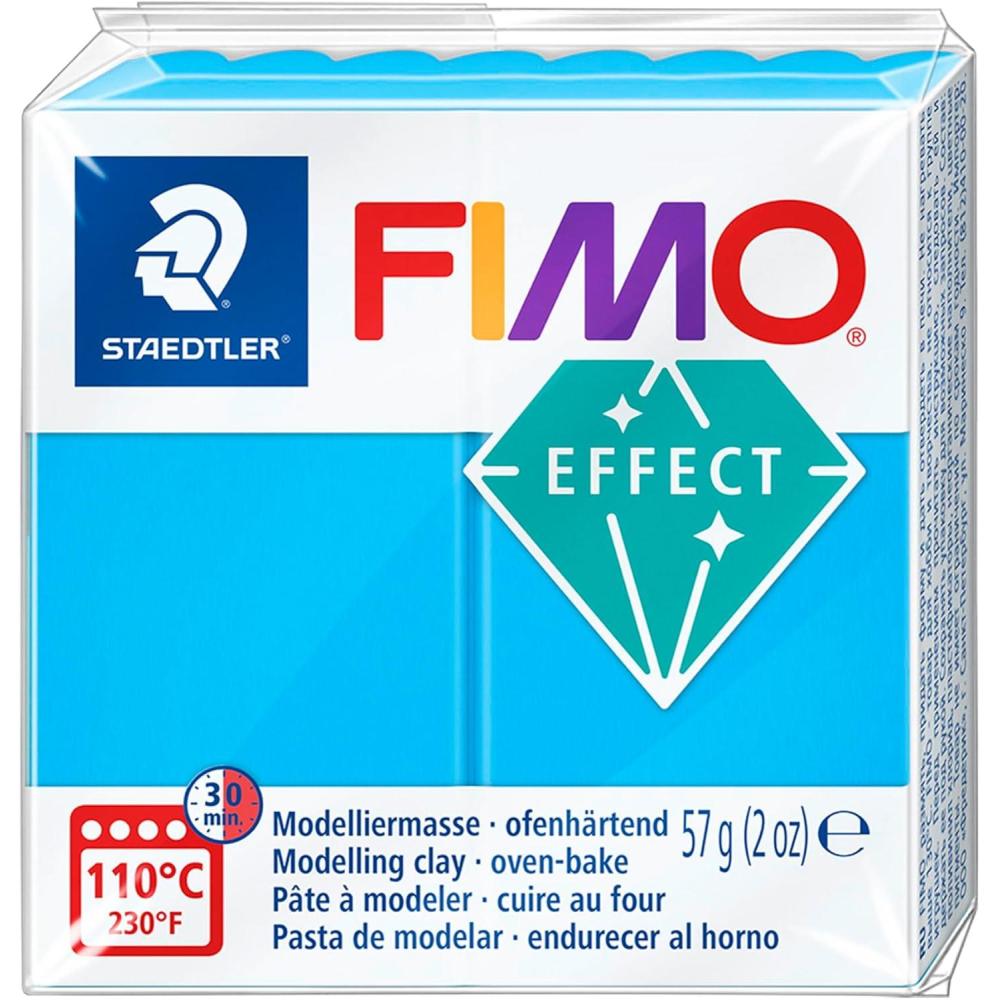 Staedtler FIMO Soft Polymer Clay – -Oven Bake Clay for Jewelry, Sculpting, Crafting, Brilliant Blue 8020-33(Blue translucent)