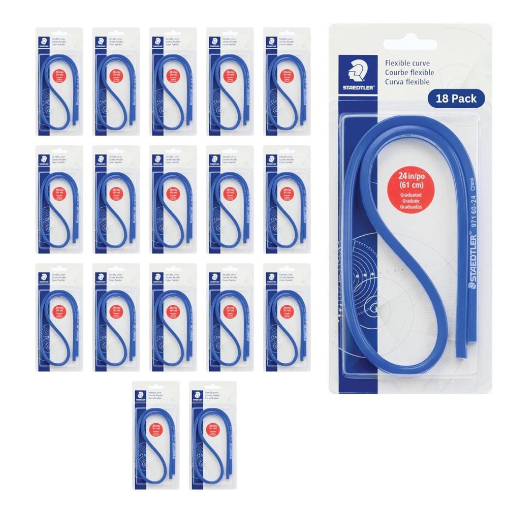Staedtler Flexible Curve with Inch and Metric Scale Markings, 24 Inch/60cm, 97160-24BK(18)