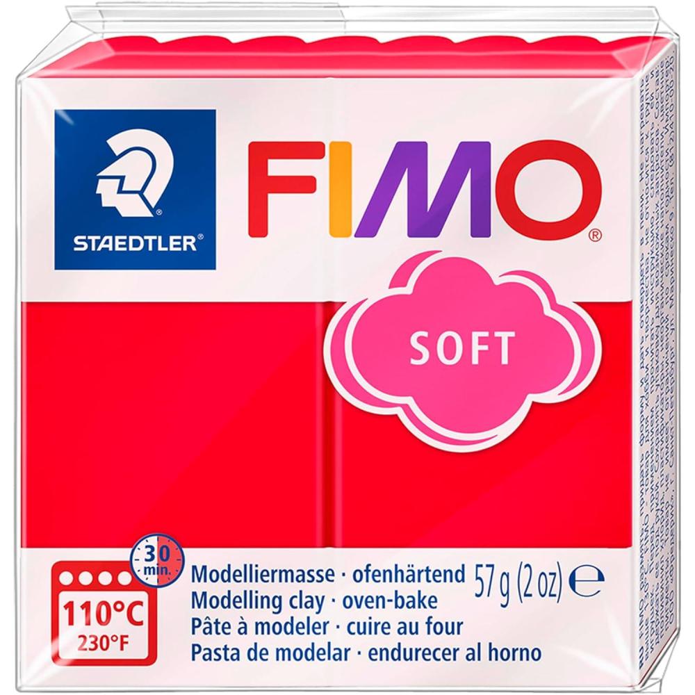 Staedtler FIMO Soft Polymer Clay – -Oven Bake Clay for Jewelry, Sculpting, Crafting, Brilliant Blue 8020-33(indian red)
