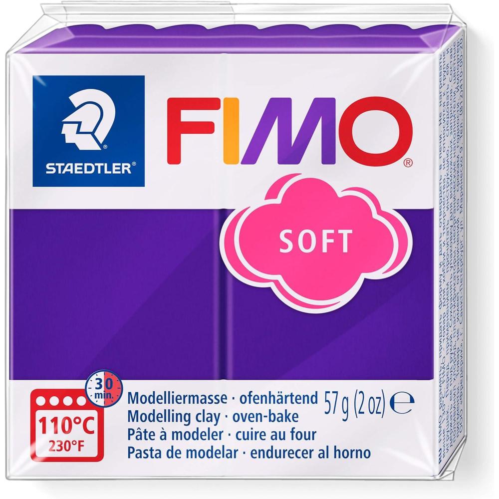 Staedtler FIMO Soft Polymer Clay – -Oven Bake Clay for Jewelry, Sculpting, Crafting, Brilliant Blue 8020-33(plum)