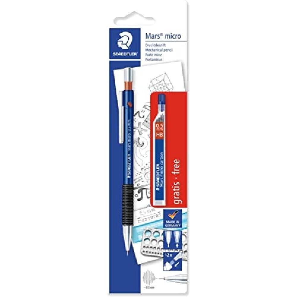 Staedtler Mars micro Precision Retractable Mechanical Pencil for Writing, Drawing, Engineering Drafting, 0.9mm Lead, 775 09(0.5mm with leads)