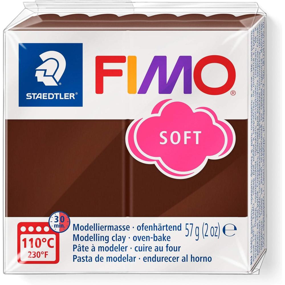 Staedtler FIMO Soft Polymer Clay – -Oven Bake Clay for Jewelry, Sculpting, Crafting, Brilliant Blue 8020-33(chocolate)