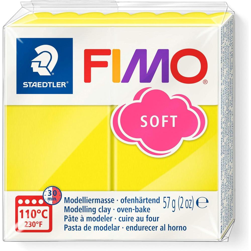 Staedtler FIMO Soft Polymer Clay – -Oven Bake Clay for Jewelry, Sculpting, Crafting, Brilliant Blue 8020-33(lemon)