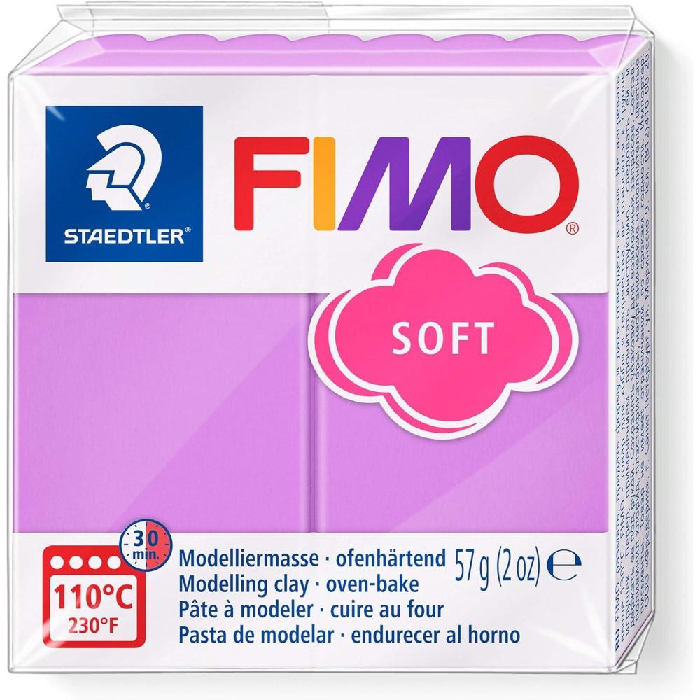 Staedtler FIMO Soft Polymer Clay – -Oven Bake Clay for Jewelry, Sculpting, Crafting, Brilliant Blue 8020-33(lavender)