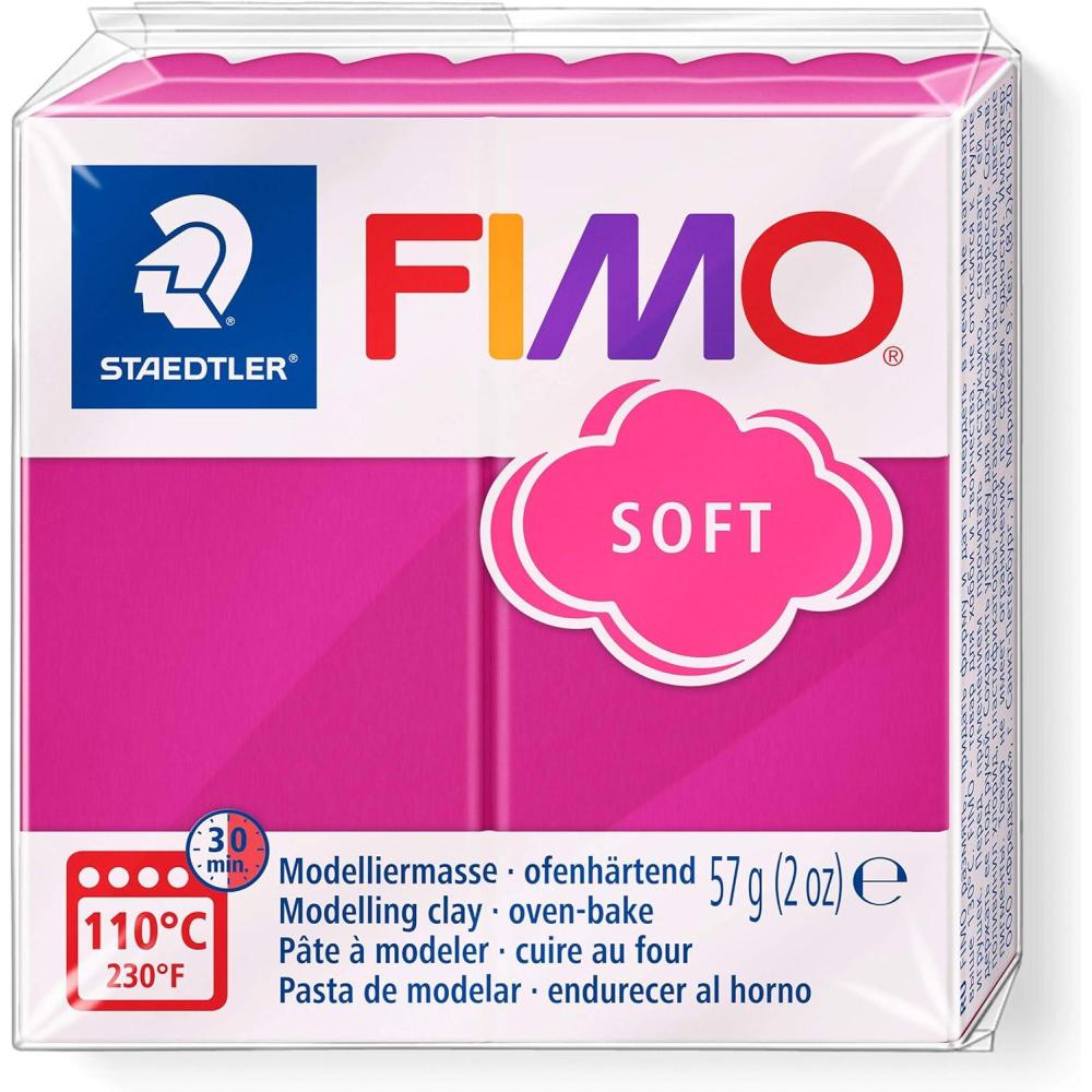Staedtler FIMO Soft Polymer Clay – -Oven Bake Clay for Jewelry, Sculpting, Crafting, Brilliant Blue 8020-33(raspberry)