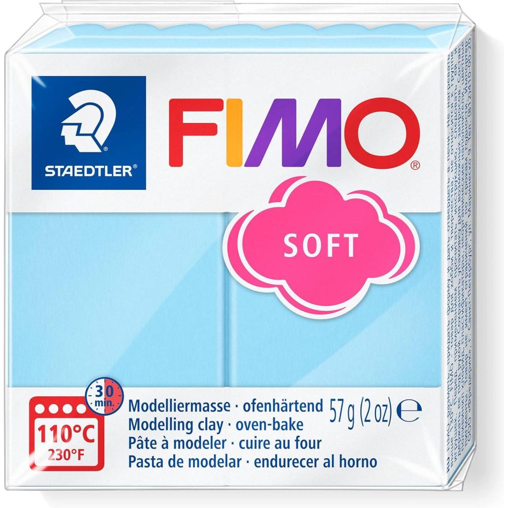 Staedtler FIMO Soft Polymer Clay – -Oven Bake Clay for Jewelry, Sculpting, Crafting, Brilliant Blue 8020-33(aqua)