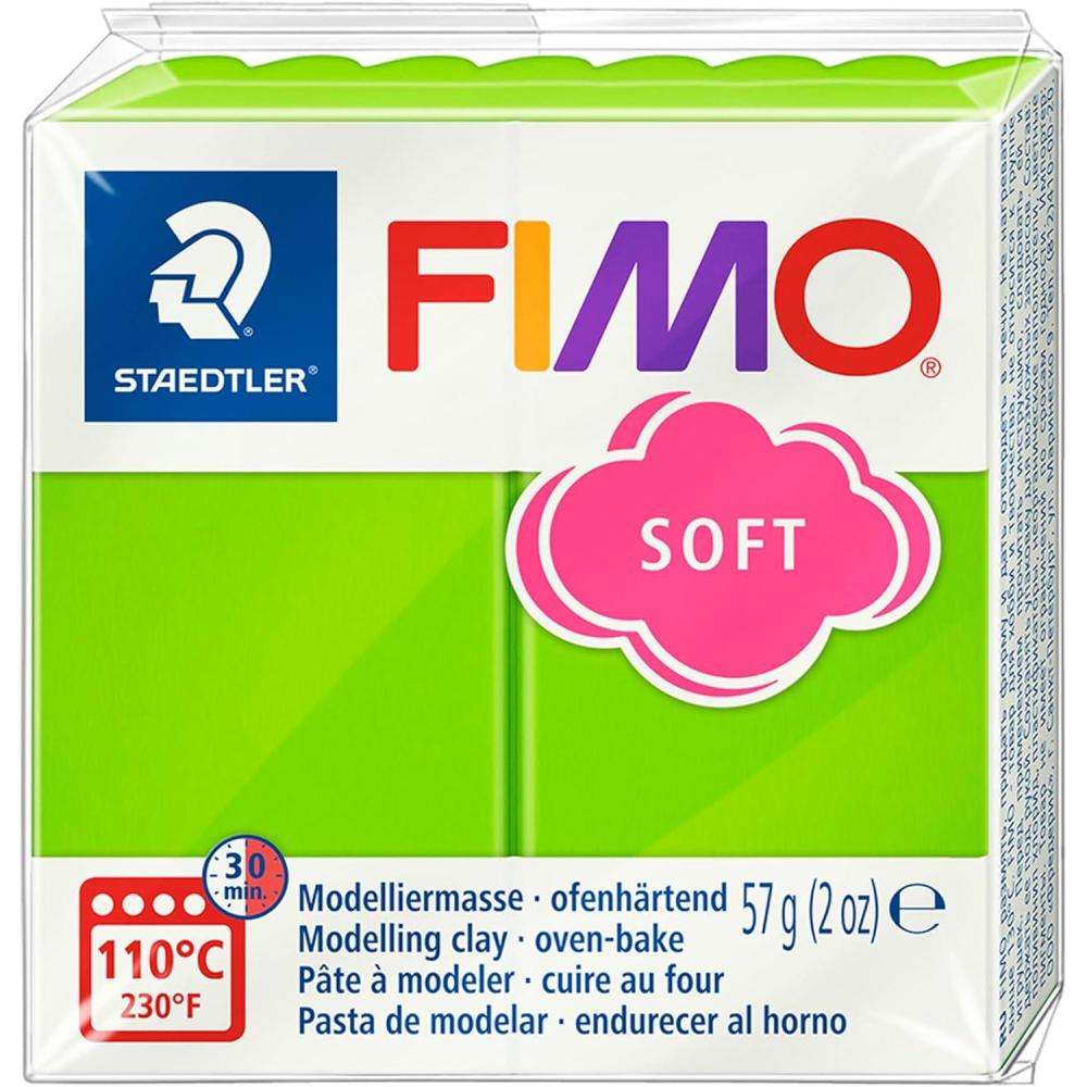 Staedtler FIMO Soft Polymer Clay – -Oven Bake Clay for Jewelry, Sculpting, Crafting, Brilliant Blue 8020-33(apple green)